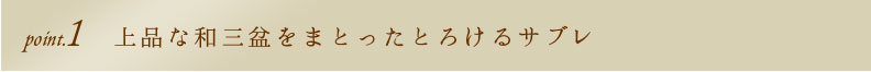 point1 上品な和三盆をまとったとろけるサブレ